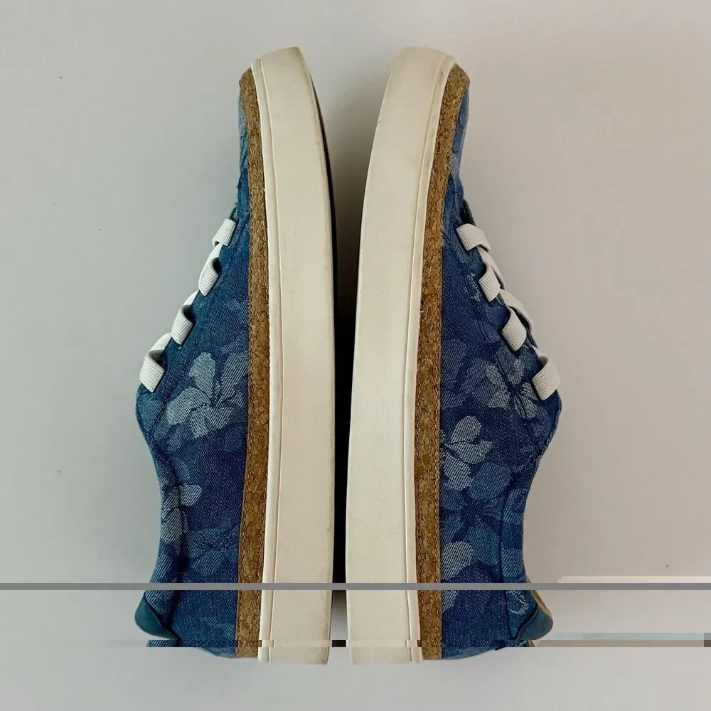 Revitalign Orthotic Slip-On Sneaker Womens Size 8B Cork Denim Floral Hermosa